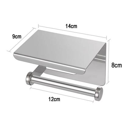 Imagem de Suporte Papel Higienico Inox Kit 2 unidades Banheiro Lavabo Prateleira Porta Celular Objeto Parede Multiuso Resistente