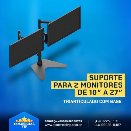 Imagem de Suporte para 2 Monitores de 10 A 27 Triarticulado  de Mesa