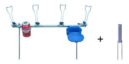 Imagem de Suporte Para 4 Varas De Chão + Suporte Para Guarda Sol Chão