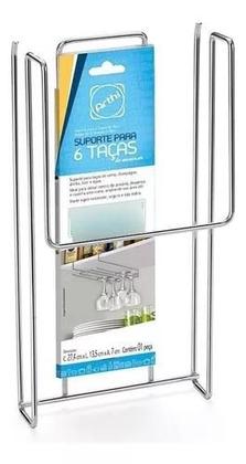 Imagem de Suporte Para 6 Taças Cromado De Pendurar Arthi Organiza