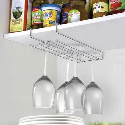 Imagem de Suporte Para 6 Taças Cromado De Pendurar Arthi Organiza