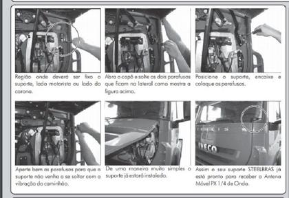 Imagem de Suporte para Antena Caminhão Iveco Strallis Carona e Motorista