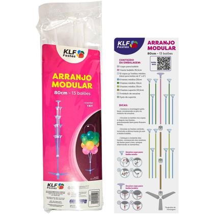 Imagem de Suporte para Balão KIT Arranjo 80CM para 13 Balões em Plástico Transparente