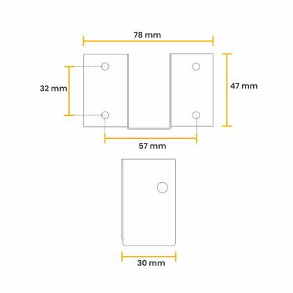 Suporte Para Barra de Cama 24 X 50 Mm Zincado Amarelo - Mark Imagem de Suporte Para Barra de Cama 24 X 50 Mm Zincado Amarelo