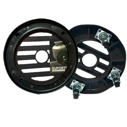 Imagem de Suporte Para Botijão de Gás com Rodinhas Preta