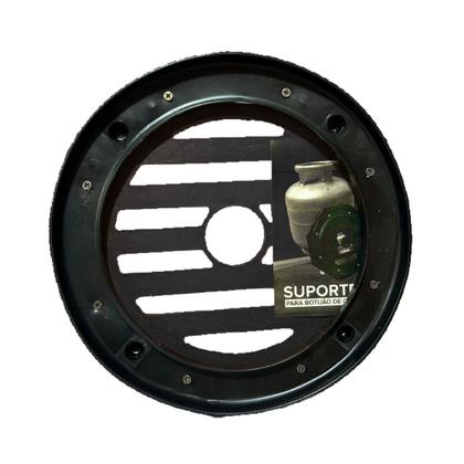 Imagem de Suporte Para Botijão de Gás com Rodinhas Preta