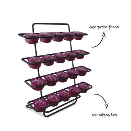 Imagem de Suporte Para Capsulas 3 Corações - Stolf Preto