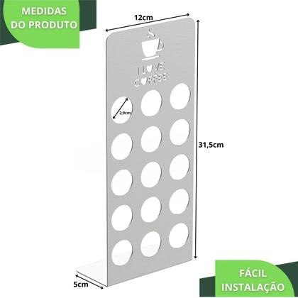 Imagem de Suporte Para Cápsulas De Café 15 Cápsulas Inox Escovado SF