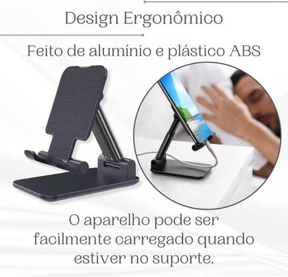 Imagem de Suporte Para Celular Ergonômico dobrável Portátil Celular ou tablet Ajustável Mesa