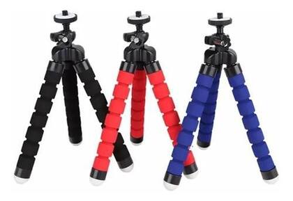 Imagem de Suporte para celular - mini tripé flexível articulado  24cm - Azul