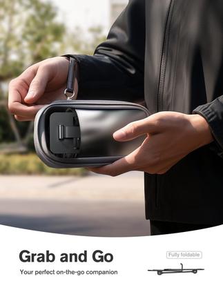 Imagem de Suporte para celular Nulaxy Dual Folding, pacote com 2 unidades, preto e prata