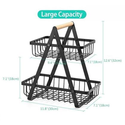 Imagem de Suporte para cesta de frutas Wokex, tigela decorativa de bancada de 2 níveis