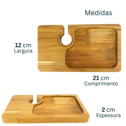 Imagem de Suporte para colocar taças de vinho petisqueira em madeira