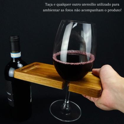 Imagem de Suporte para colocar taças de vinho petisqueira em madeira