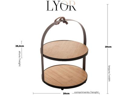 Imagem de Suporte para Doces de Bambu Redondo Lyor - 2 Andares