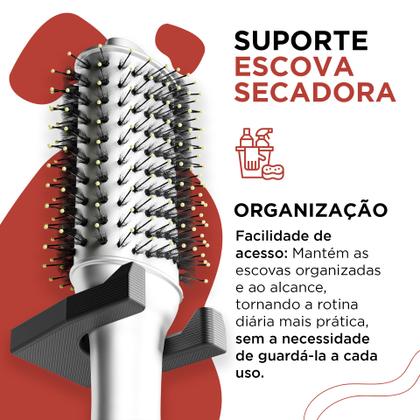 Imagem de Suporte para Escova Secadora Cabelo Proteção De Cerdas