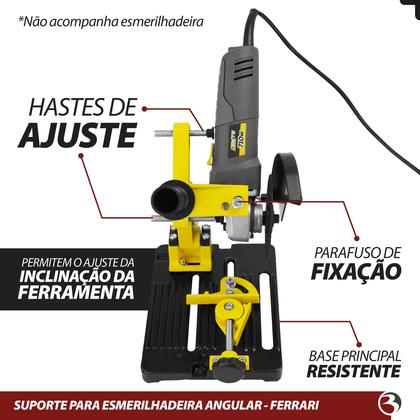 Imagem de Suporte Para Esmerilhadeira SFE100 Ferrari 4.1/2'' 115mm Ángulo Corte 0 a 45