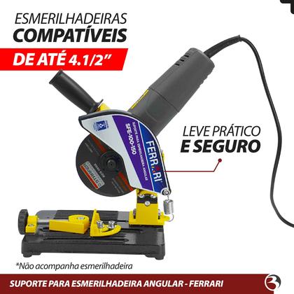 Imagem de Suporte Para Esmerilhadeira SFE100 Ferrari 4.1/2'' 115mm Ángulo Corte 0 a 45