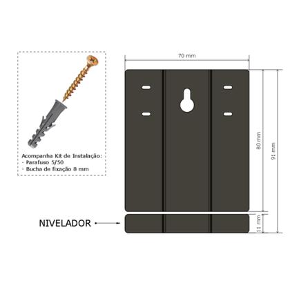Imagem de Suporte para espelho pendurador fixador de pendurar parafusar com parafuso e bucha incluso