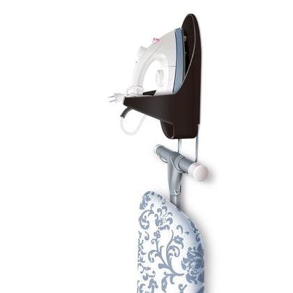 Imagem de Suporte para Ferro e Tabua de Passar Porta Ferro de Parede Secalux 501110 Preto