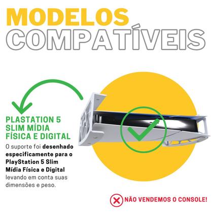 Imagem de Suporte para Fixar Embaixo Sob a Mesa Compatível com Playstation 5 PS5 Slim Mídia Física e Digital
