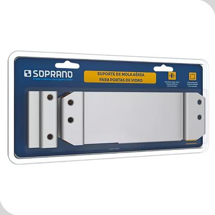 Imagem de Suporte Para Fixar Mola Aerea Porta de Vidro até 10mm Prata A530 Soprano