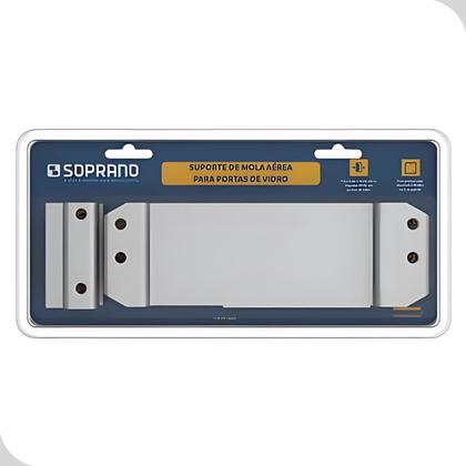 Imagem de Suporte Para Fixar Mola Aerea Porta de Vidro até 10mm Prata A530 Soprano