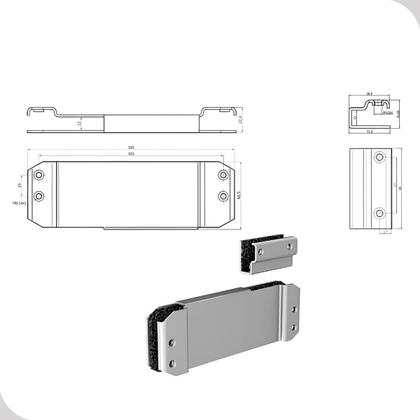 Imagem de Suporte Para Fixar Mola Aerea Porta de Vidro até 10mm Prata A530 Soprano