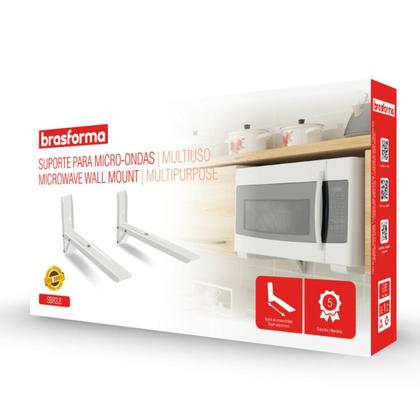 Imagem de Suporte para Forno Microondas Brasforma SBR3.8 Branco Com braço ajustável