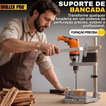 Imagem de Suporte Para Furadeira 1/2 E 3/8 C Morsa E Base P/ Bancada