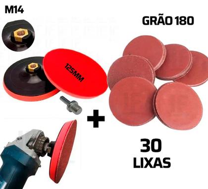 Imagem de Suporte Para Furadeira Com 30 Discos De Lixa 125mm