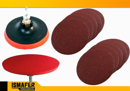 Imagem de Suporte Para Furadeira Com 30 Discos De Lixa 125mm