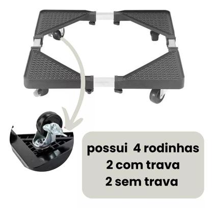 Imagem de Suporte para Geladeira Máquina de Lavar e Móveis Carrinho Multiuso Reforçado Ajustável com Rodinhas