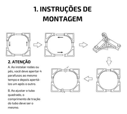 Imagem de Suporte para Geladeira Máquina de Lavar e Móveis Carrinho Multiuso Reforçado Ajustável com Rodinhas