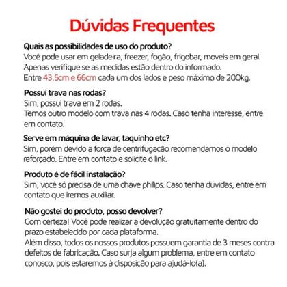 Imagem de Suporte Para geladeira Premium Inox Seguro Com Rodinhas