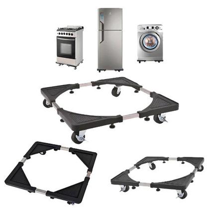 Imagem de Suporte Para geladeira Premium Inox Seguro Com Rodinhas