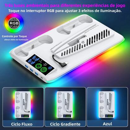 Imagem de Suporte Para Jogos PS5 Com Ventilador RGB Para Console Sony Playstation Slim pro Acessórios De Jogos