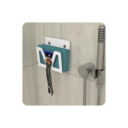 Imagem de Suporte Para Lamina Barbear Porta Gilete Ventosa Branco ELG