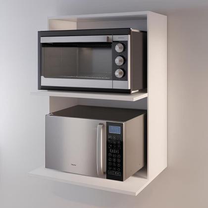 Imagem de Suporte Para Microondas e Forno de Mdf Suspenso de Parede Estilo Industrial Acabamento Fino