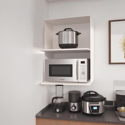Imagem de Suporte Para Microondas e Forno de Mdf Suspenso de Parede Estilo Industrial Acabamento Fino