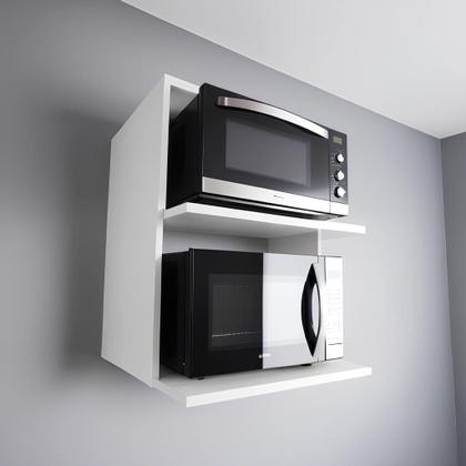 Imagem de Suporte para Microondas e Forno Suspenso em MDF Reforçado Ideal para Cozinhas Pequenas Organização e Estilo