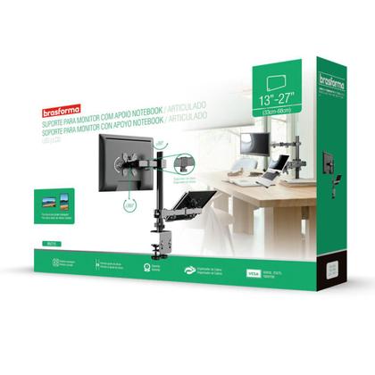 Imagem de Suporte para monitor e notebook morsa 13'' a 27'' - brasforma