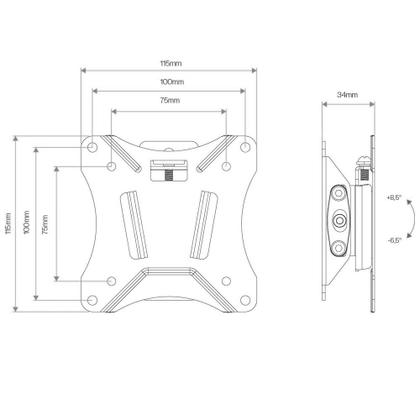 Imagem de Suporte para Monitor Inclinável de Parede 15 a 34 CTM100
