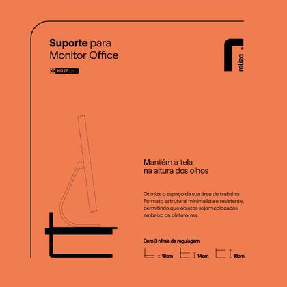 Imagem de Suporte para Monitor Preto com 3 Regulagens de Altura em Aço e Vidro Fumê Certificado NR17 Reliza