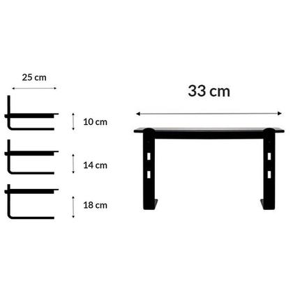 Imagem de Suporte para Monitor Preto com 3 Regulagens de Altura em Aço e Vidro Fumê Certificado NR17 Reliza