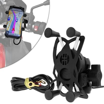 Imagem de Suporte Para Moto Celulares Em Forma De X Com Carregador Usb - xls