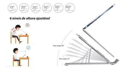 Imagem de Suporte para Noteboock base Ergonômico dobrável para Tablet, Celular multifunção Plástico Frágil