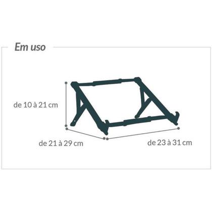 Imagem de Suporte para Notebook Ajustável Dobrável Universal com 5 Regulagens de Altura Preto