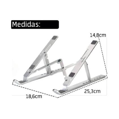 Imagem de Suporte Para Notebook Alumínio Tablet Ergonômico Dobrável Portátil Base Ajustável Articulado