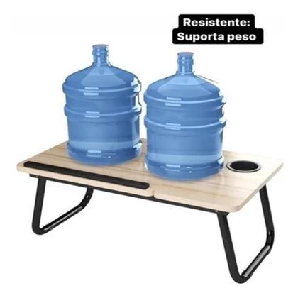 Imagem de Suporte Para Notebook Mesa Em Madeira Cama Ajustavel Multifuncional Sofa Apoio Home Office Dobravel Rosa